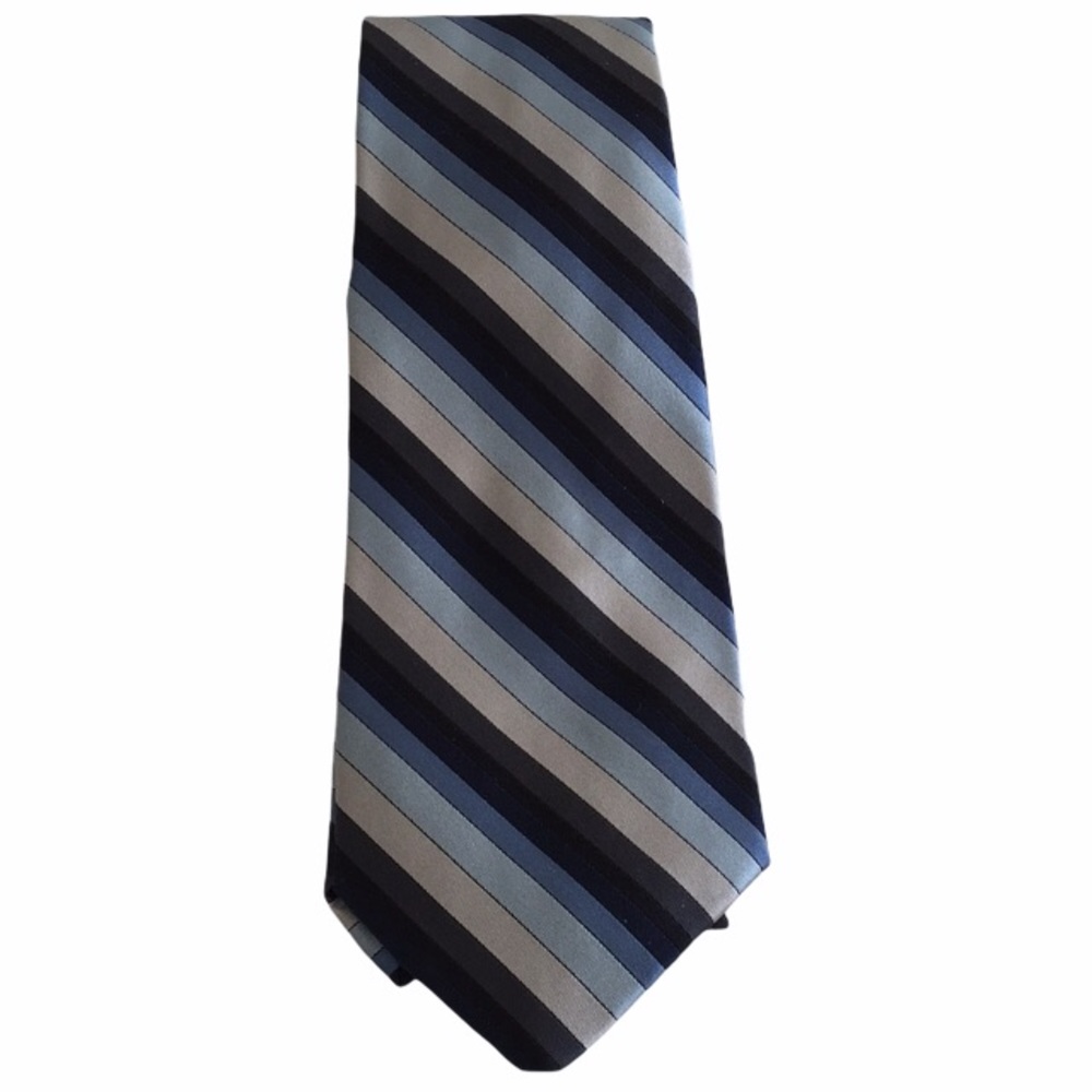 Vintage Sulka blue’s & gray striped silk tie